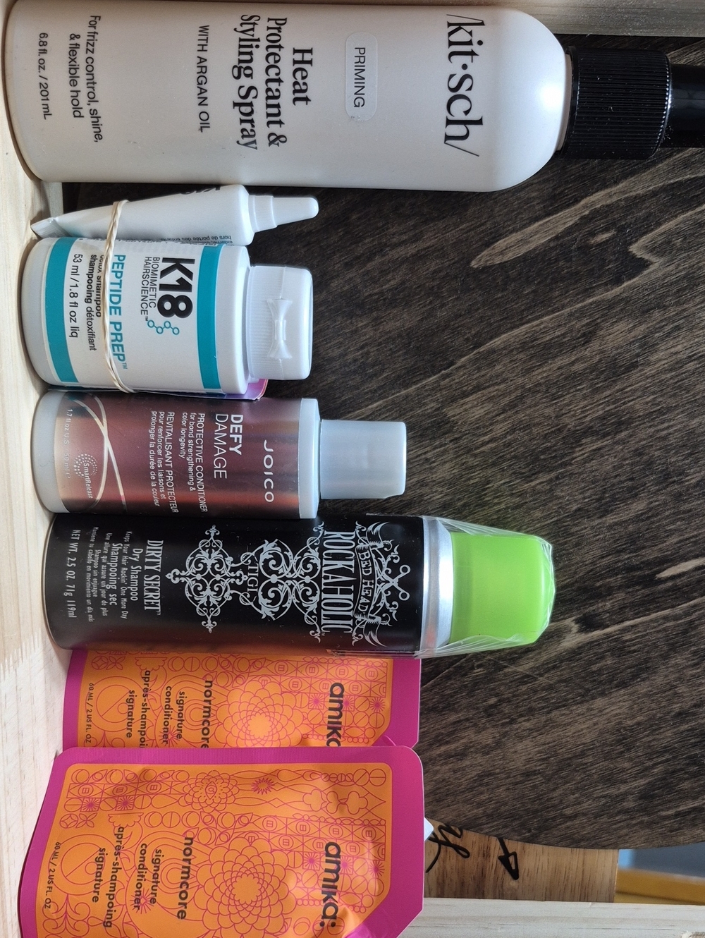 Kitsch White Heat Protect & Styling Spray with Mixed Color Hair Care Set
